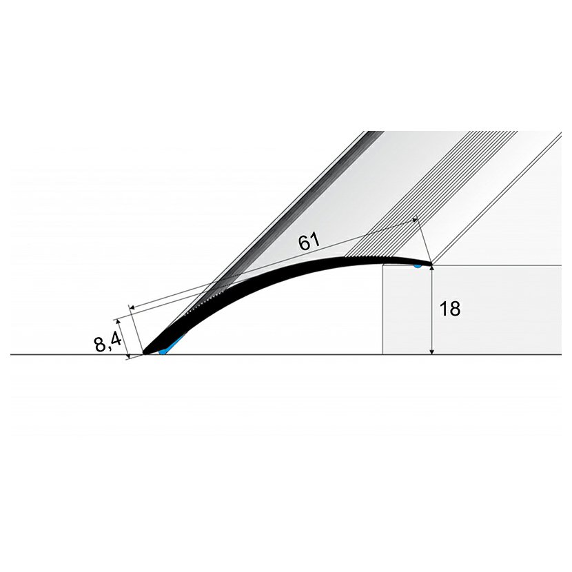 Přechodový profil 61 mm - oblý, délka 270 cm | Nejlevnejsipodlahy.cz