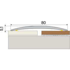 Přechodový profil 80 mm - oblý, délka 270 cm